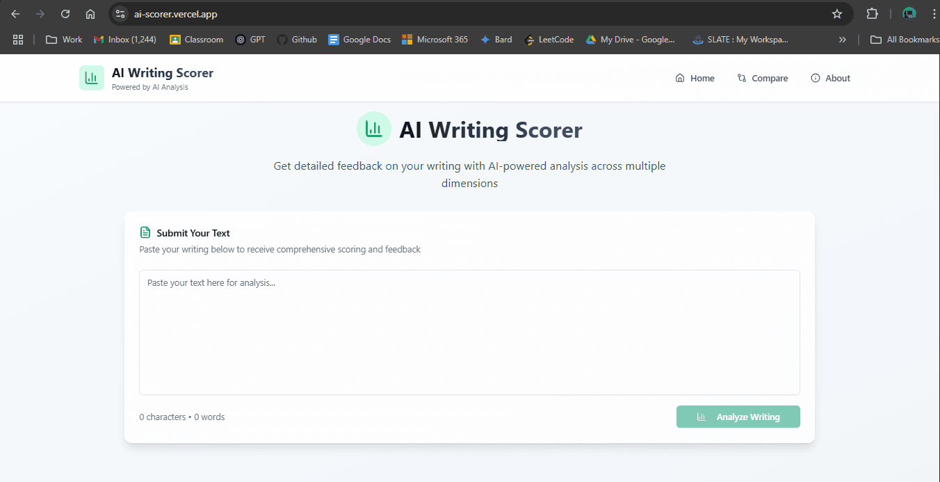 AI-Scorer interface screenshot